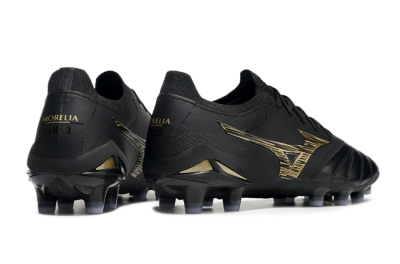 Men's Mizuno Morelia Neo 3 FG Firm Ground Low-Tops Football Boots - Black/Gold