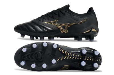 Men's Mizuno Morelia Neo 3 FG Firm Ground Low-Tops Football Boots - Black/Gold