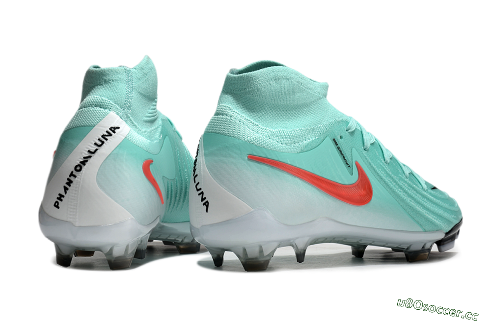 Men's Nike Phantom Luna Elite FG Firm Ground High-Tops Football Boots - Jade/Red/White 6