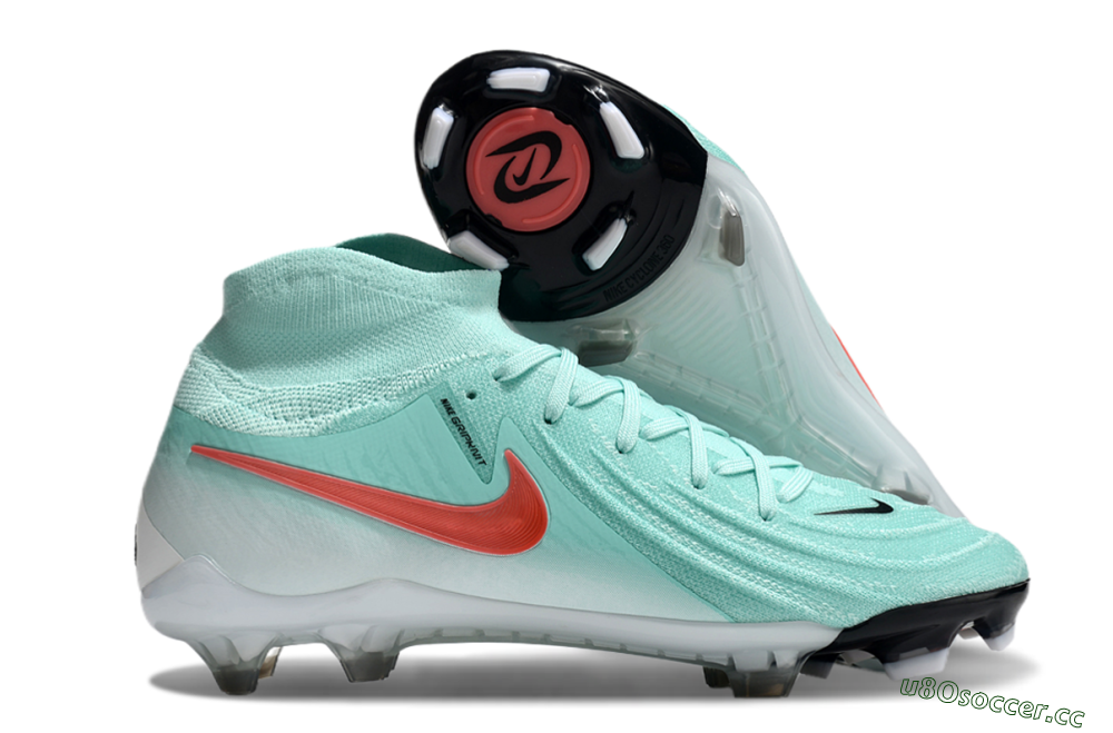 Men's Nike Phantom Luna Elite FG Firm Ground High-Tops Football Boots - Jade/Red/White 2