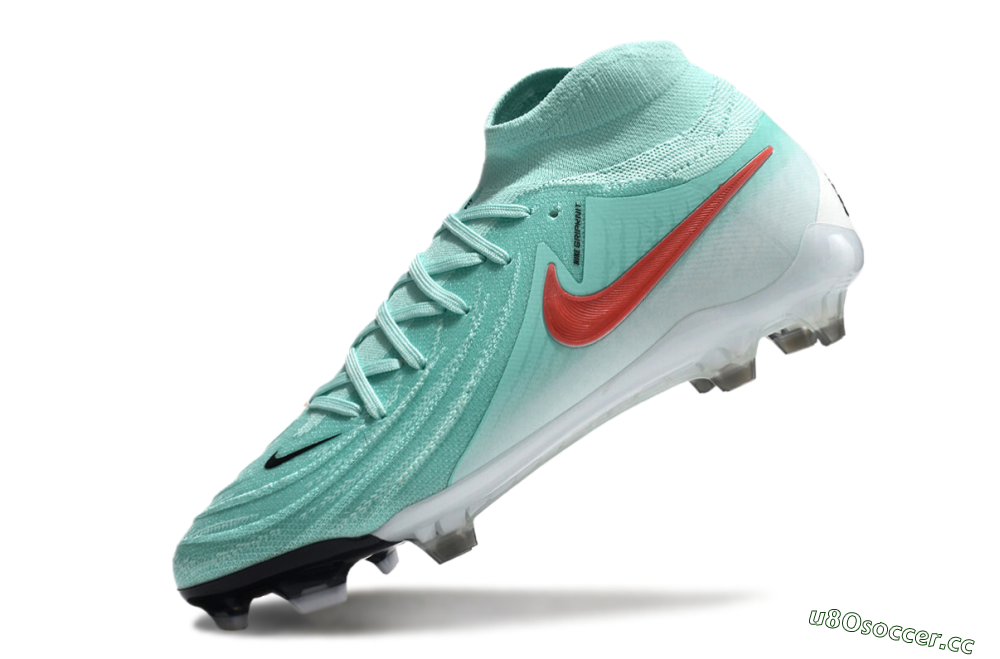 Men's Nike Phantom Luna Elite FG Firm Ground High-Tops Football Boots - Jade/Red/White 5