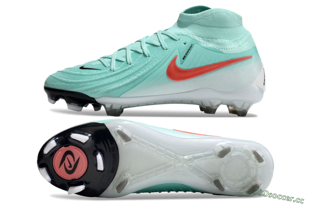 Men's Nike Phantom Luna Elite FG Firm Ground High-Tops Football Boots - Jade/Red/White 1