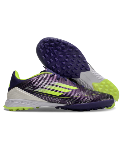 Unisex Adidas F50 Pro TF Artificial Turf Low-Tops Football Shoes - Purple/Yellow/Blue