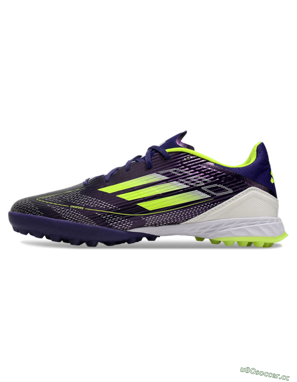 Unisex Adidas F50 Pro TF Artificial Turf Low-Tops Football Shoes - Purple/Yellow/Blue 0