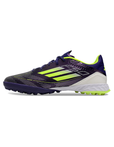 Unisex Adidas F50 Pro TF Artificial Turf Low-Tops Football Shoes - Purple/Yellow/Blue
