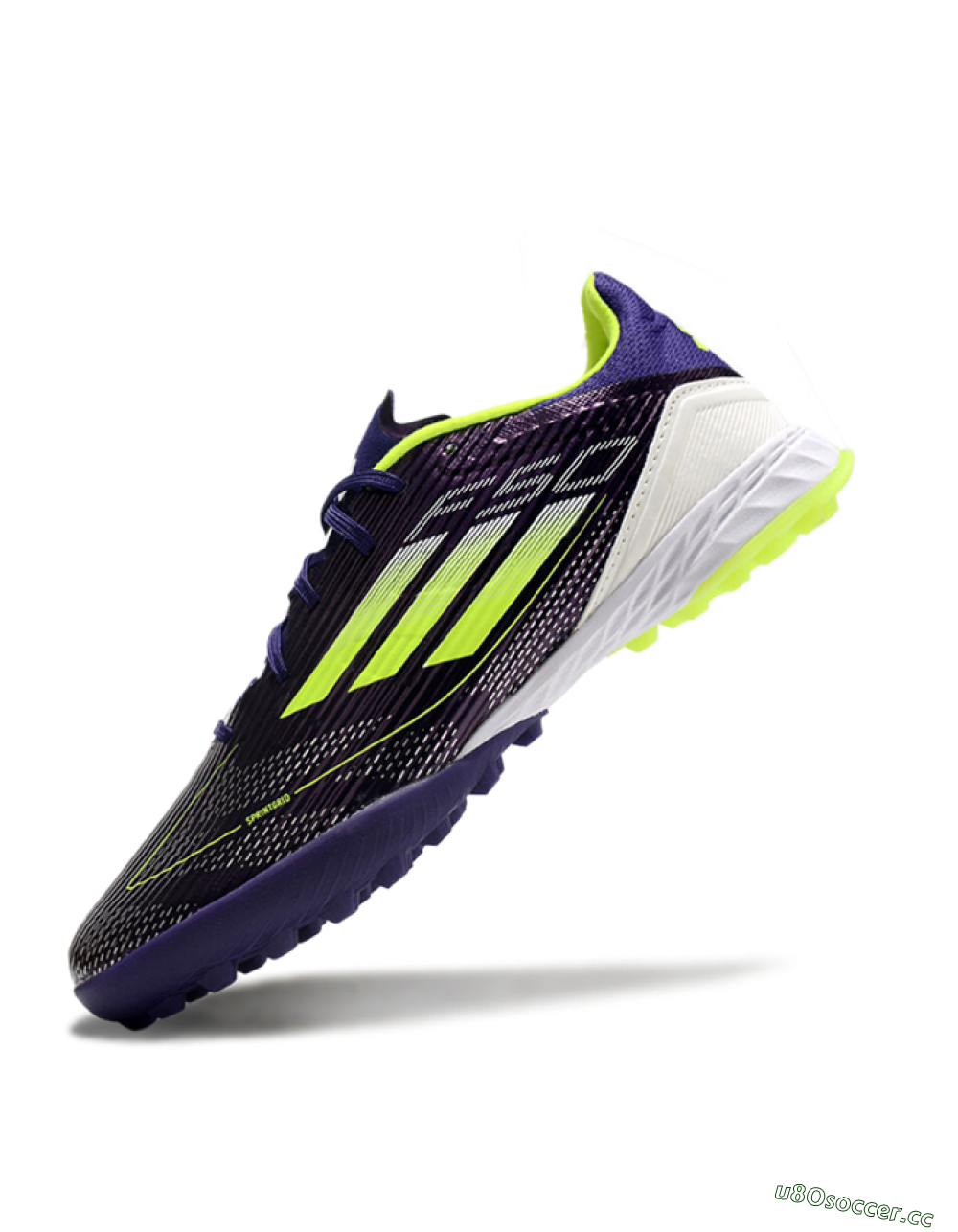 Unisex Adidas F50 Pro TF Artificial Turf Low-Tops Football Shoes - Purple/Yellow/Blue 5