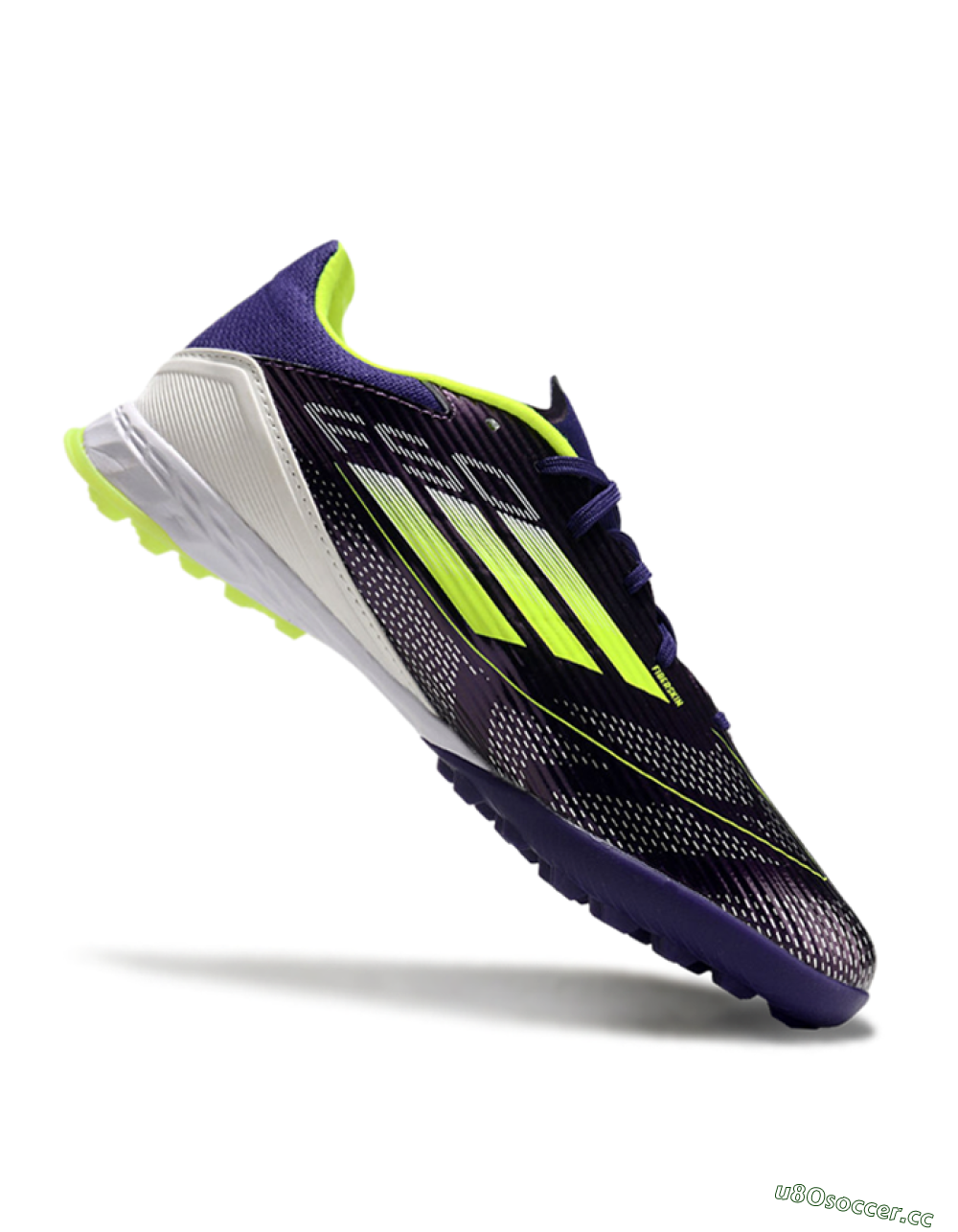 Unisex Adidas F50 Pro TF Artificial Turf Low-Tops Football Shoes - Purple/Yellow/Blue 4