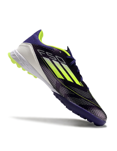 Unisex Adidas F50 Pro TF Artificial Turf Low-Tops Football Shoes - Purple/Yellow/Blue