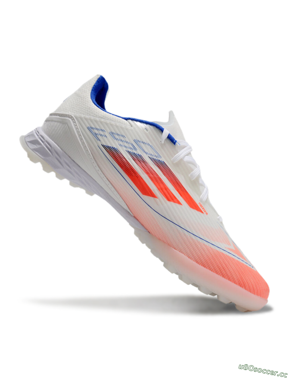 Unisex Adidas F50 Pro TF Artificial Turf Low-Tops Football Shoes - White/Red/Blue 4