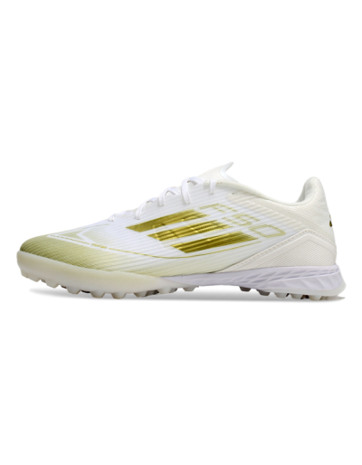Unisex Adidas F50 Pro TF Artificial Turf Low-Tops Football Shoes - White/Gold