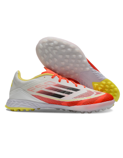 Unisex Adidas F50 Pro TF Artificial Turf Low-Tops Football Shoes - Red/White/Yellow