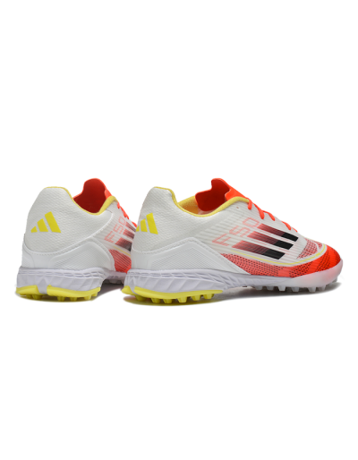 Unisex Adidas F50 Pro TF Artificial Turf Low-Tops Football Shoes - Red/White/Yellow