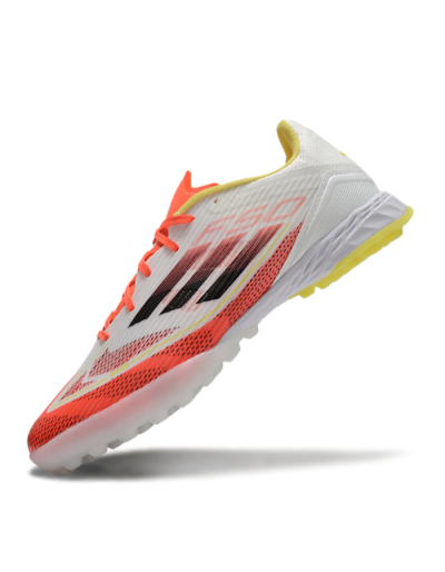Unisex Adidas F50 Pro TF Artificial Turf Low-Tops Football Shoes - Red/White/Yellow