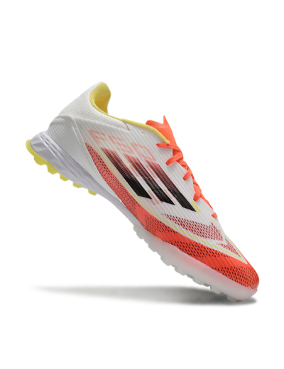 Unisex Adidas F50 Pro TF Artificial Turf Low-Tops Football Shoes - Red/White/Yellow