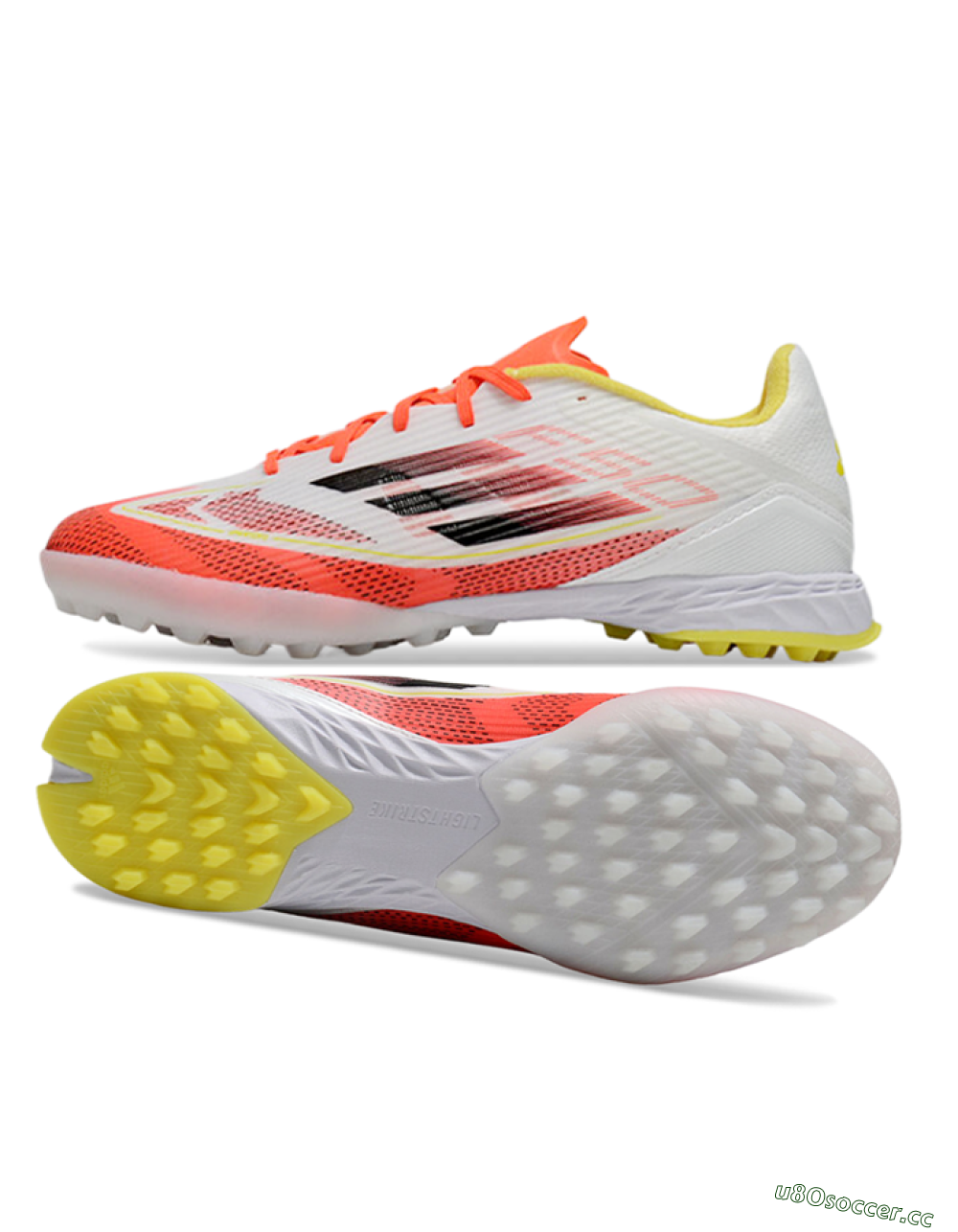 Unisex Adidas F50 Pro TF Artificial Turf Low-Tops Football Shoes - Red/White/Yellow 1