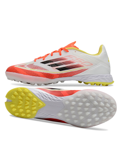 Unisex Adidas F50 Pro TF Artificial Turf Low-Tops Football Shoes - Red/White/Yellow