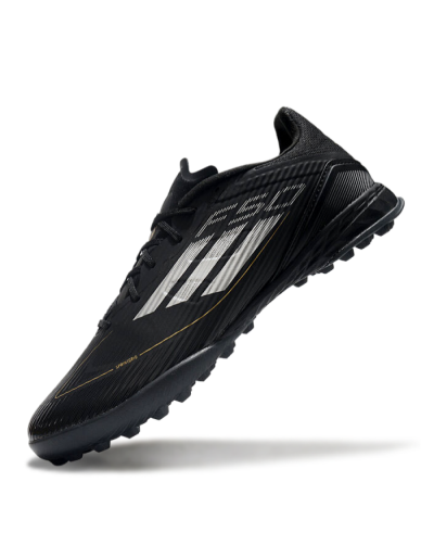 Unisex Adidas F50 Pro TF Artificial Turf Low-Tops Football Shoes - Black/White/Gold