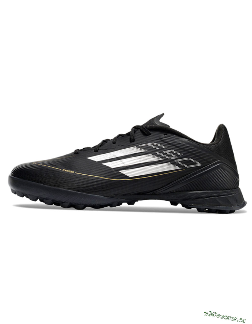 Unisex Adidas F50 Pro TF Artificial Turf Low-Tops Football Shoes - Black/White/Gold 0