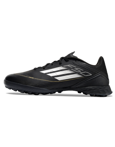 Unisex Adidas F50 Pro TF Artificial Turf Low-Tops Football Shoes - Black/White/Gold