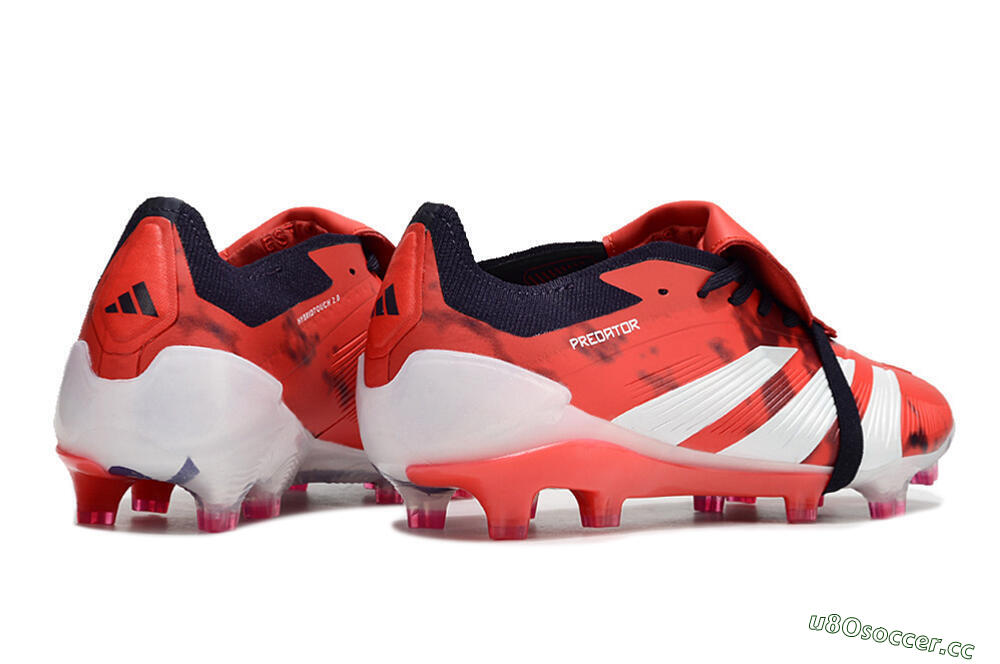 Unisex Adidas Predator Elite Foldover Tongue FG Firm Ground Low-Tops Football Boots - Red/White/Black 6