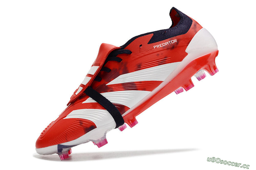 Unisex Adidas Predator Elite Foldover Tongue FG Firm Ground Low-Tops Football Boots - Red/White/Black 5