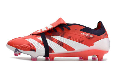 Unisex Adidas Predator Elite Foldover Tongue FG Firm Ground Low-Tops Football Boots - Red/White/Black