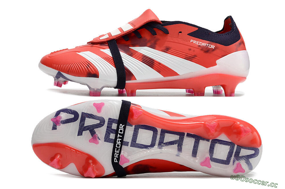 Unisex Adidas Predator Elite Foldover Tongue FG Firm Ground Low-Tops Football Boots - Red/White/Black 1