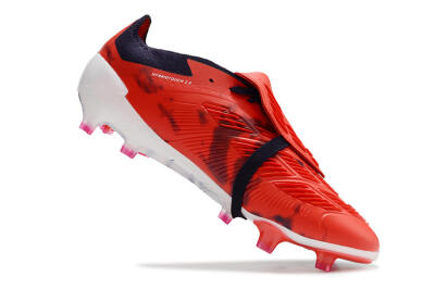 Unisex Adidas Predator Elite Foldover Tongue FG Firm Ground Low-Tops Football Boots - Red/White/Black
