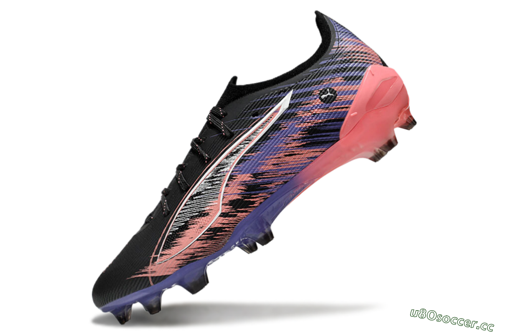 Men's Puma Ultra Ultimate FG Firm Ground Low-Tops Football Boots - Black/White/Purple/Pink 5
