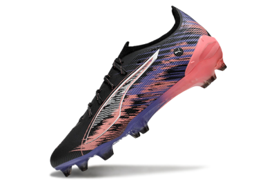 Men's Puma Ultra Ultimate FG Firm Ground Low-Tops Football Boots - Black/White/Purple/Pink