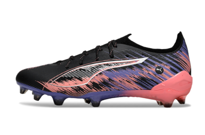 Men's Puma Ultra Ultimate FG Firm Ground Low-Tops Football Boots - Black/White/Purple/Pink