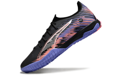 Men's Puma Ultra Ultimate TF Artificial Turf Low-Tops Football Shoes - Black/White/Purple/Pink