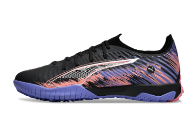 Men's Puma Ultra Ultimate TF Artificial Turf Low-Tops Football Shoes - Black/White/Purple/Pink