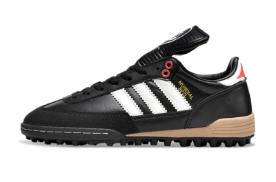 Men's Adidas Mundial Team Astro TF Artificial Turf Low-Tops Football Shoes - Black/White/Red