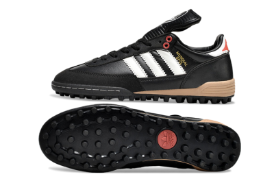 Men's Adidas Mundial Team Astro TF Artificial Turf Low-Tops Football Shoes - Black/White/Red