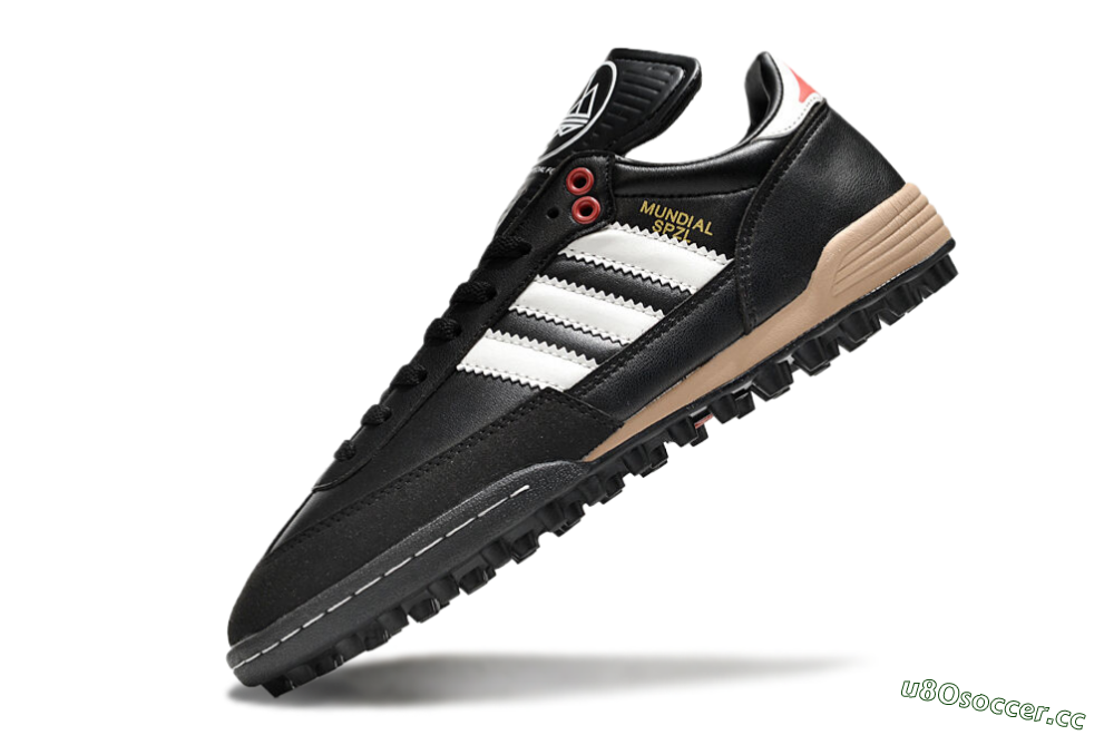 Men's Adidas Mundial Team Astro TF Artificial Turf Low-Tops Football Shoes - Black/White/Red 5