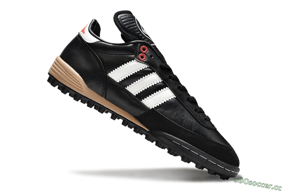 Men's Adidas Mundial Team Astro TF Artificial Turf Low-Tops Football Shoes - Black/White/Red 4