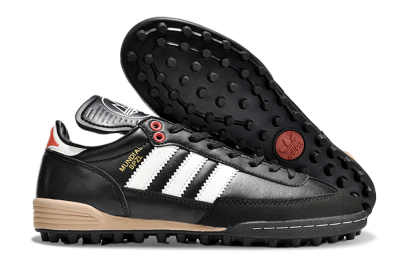 Men's Adidas Mundial Team Astro TF Artificial Turf Low-Tops Football Shoes - Black/White/Red