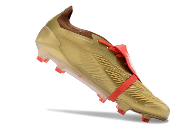 Men's Adidas Predator Elite Foldover Tongue FG Firm Ground Low-Tops Football Boots - Gold/Red/White