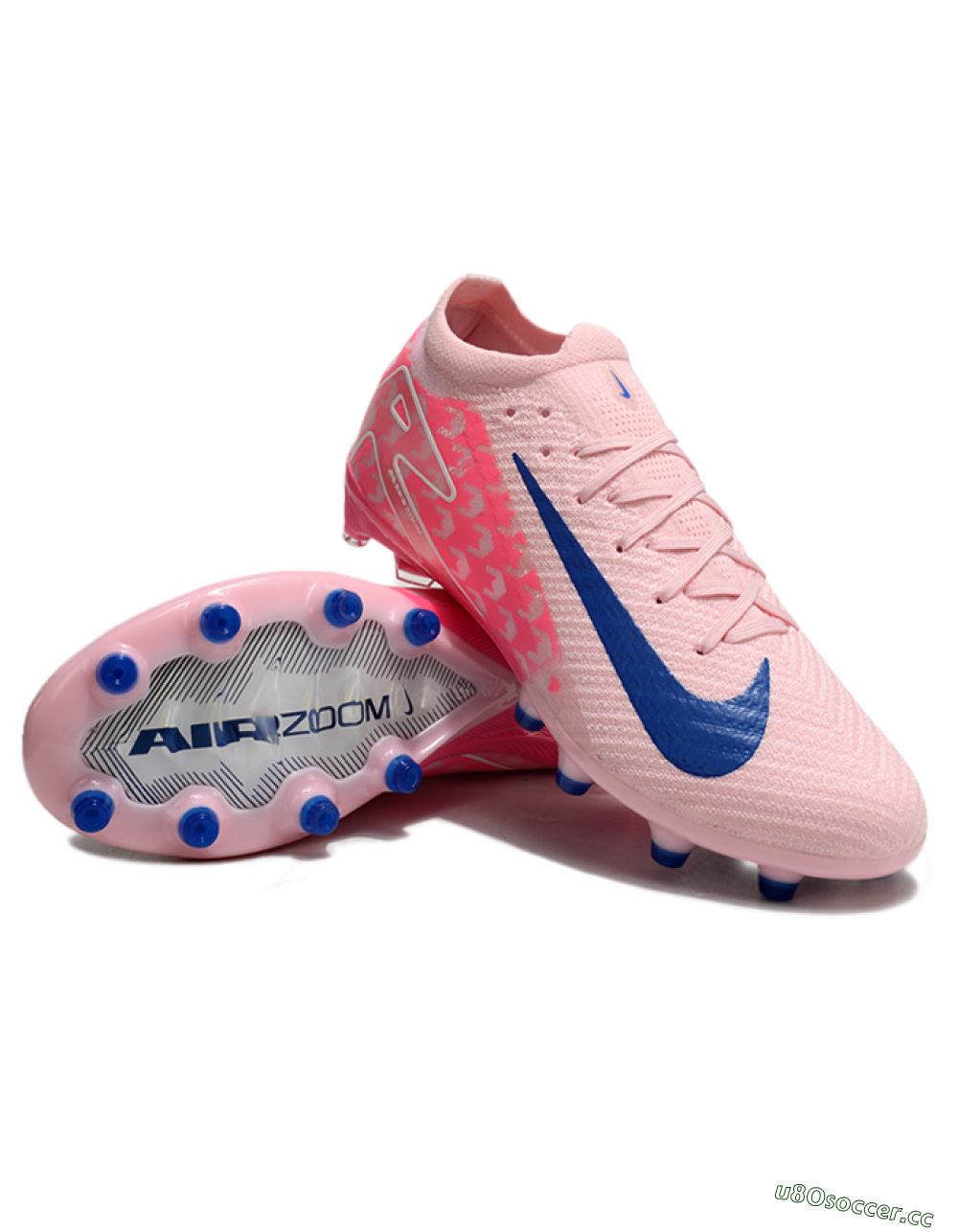 Men's Nike Air Zoom Mercurial Vapor 16 Elite AG Artificial Grass Low-Tops Football Boots - Pink/Blue/White 3