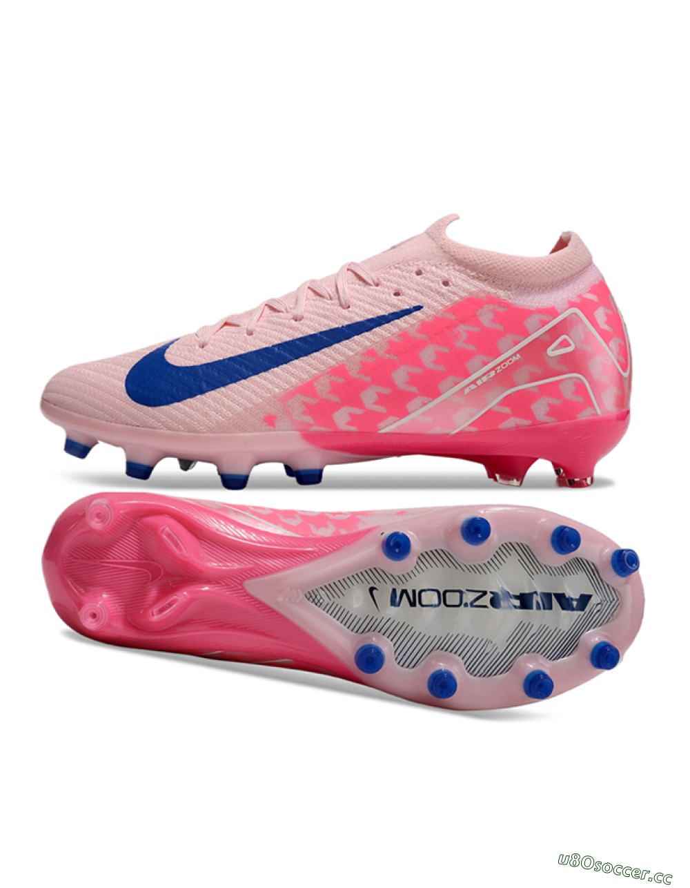 Men's Nike Air Zoom Mercurial Vapor 16 Elite AG Artificial Grass Low-Tops Football Boots - Pink/Blue/White 1