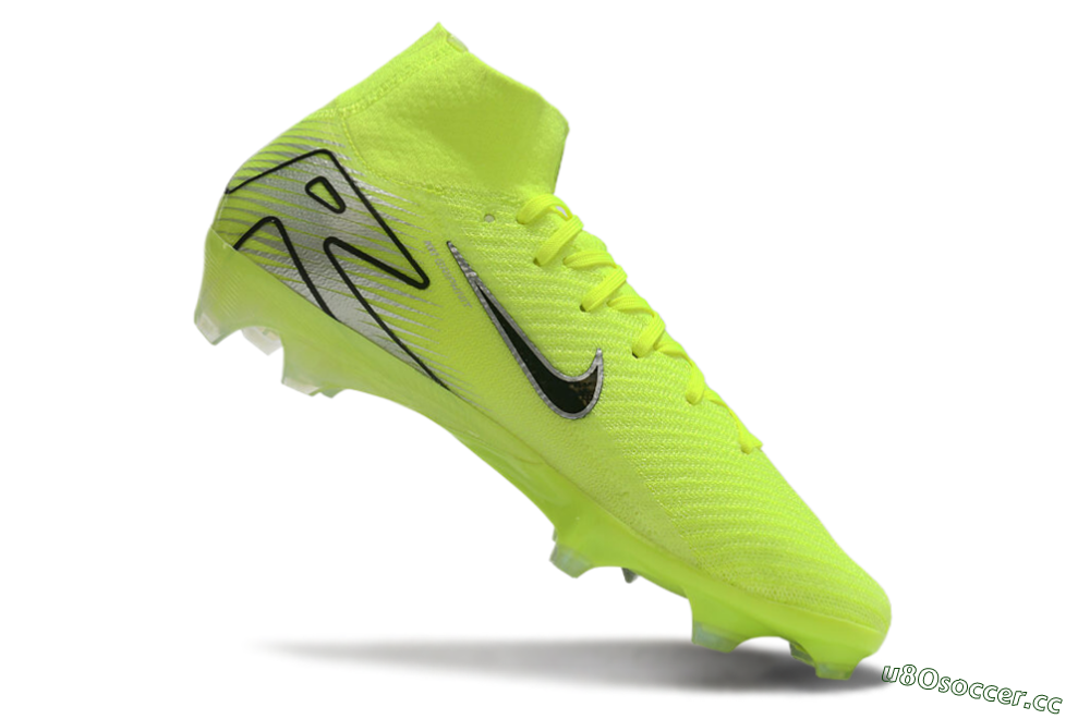 Unisex Nike Air Zoom Mercurial Superfly 10 Elite FG Firm Ground High-Tops Football Boots - Yellow/Black/Silver 4