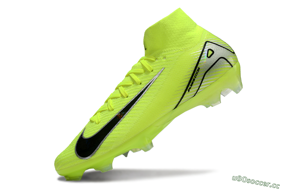 Unisex Nike Air Zoom Mercurial Superfly 10 Elite FG Firm Ground High-Tops Football Boots - Yellow/Black/Silver 5