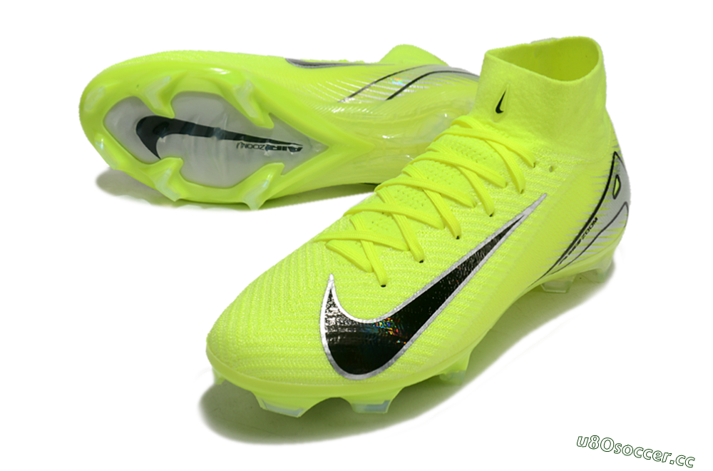 Unisex Nike Air Zoom Mercurial Superfly 10 Elite FG Firm Ground High-Tops Football Boots - Yellow/Black/Silver 3