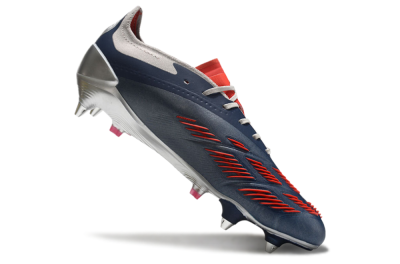 Men's Adidas Predator 24 Elite SG Soft Ground Low-Tops Football Boots - Silver/Blue/Red