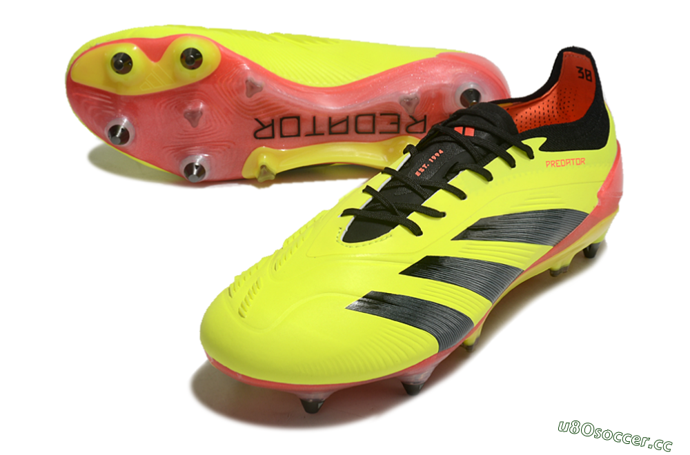 Men's Adidas Predator 24 Elite SG Soft Ground Low-Tops Football Boots - Yellow/Black/Red 3