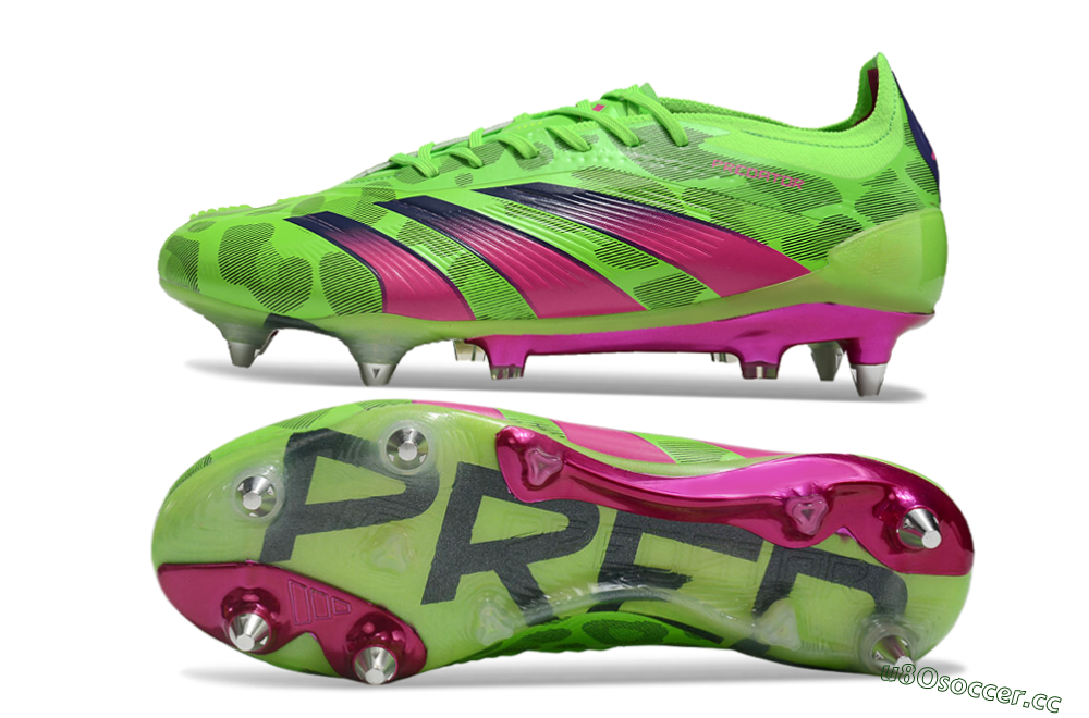 Men's Adidas Predator 24 Elite SG Soft Ground Low-Tops Football Boots - Yellow/Purple/Pink 1