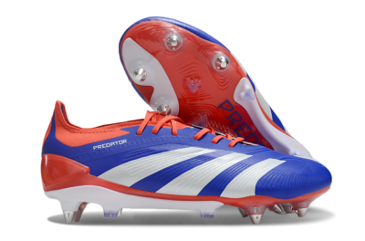 Men's Adidas Predator Elite Foldover Tongue SG Soft Ground Low-Tops Football Boots - Blue/White/Red