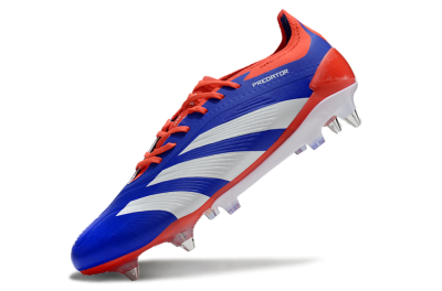 Men's Adidas Predator Elite Foldover Tongue SG Soft Ground Low-Tops Football Boots - Blue/White/Red