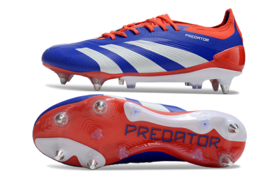 Men's Adidas Predator Elite Foldover Tongue SG Soft Ground Low-Tops Football Boots - Blue/White/Red